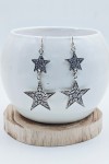 Pendientes de plata de ley 925 con estrellas colgantes talladas con motivos florales, joya artesanal Samarkanda.
