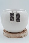 Pendientes de plata de ley 925 rectangulares con grabado geométrico frontal, joya artesanal Samarkanda.