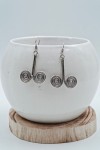 Pendientes de plata de ley 925 con diseño de doble espiral tallada, joya artesanal Samarkanda.