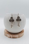 Pendientes de plata de ley 925 con diseño de tres círculos en forma de trébol y bola colgante, joya artesanal Samarkanda.