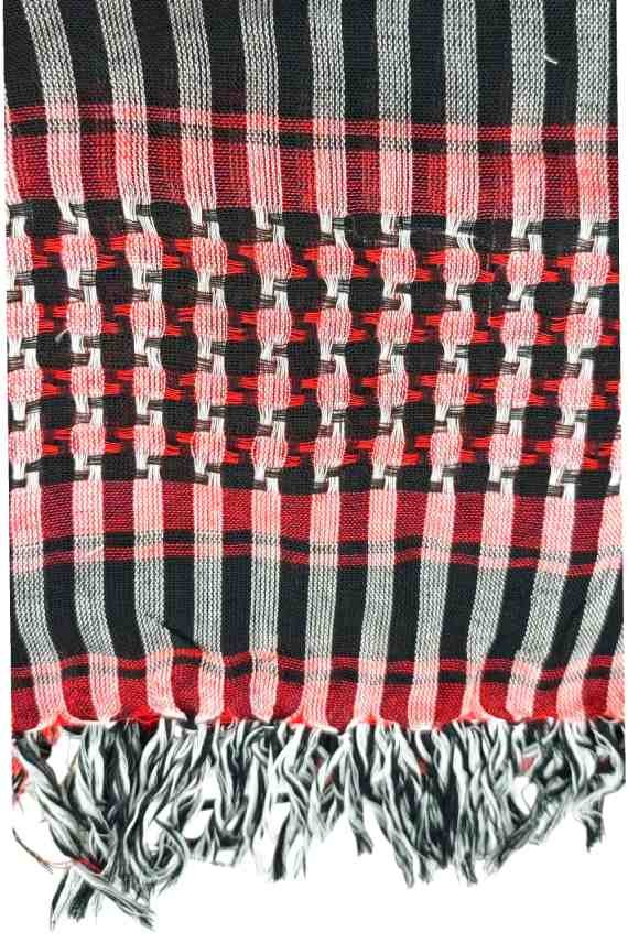 Pañuelo palestina de algodón artesanal multicolor con flecos, tejido en telar manual estilo boho Samarkanda.