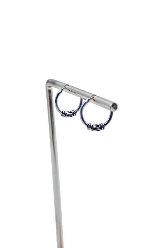 Pendientes Aro Bali Plata Muelle Central 8 mm