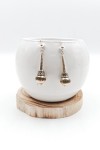 Pendientes cónicos en plata maciza de ley con detalles geométricos étnicos en plata y dorado, joya artesanal Samarkanda.