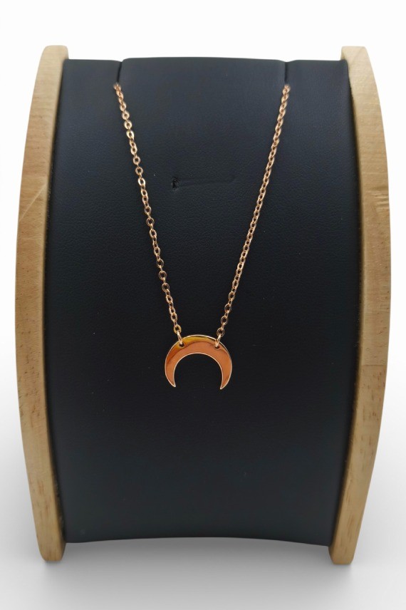 Collar de plata con colgante de luna creciente