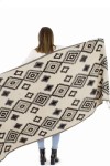 Pashmina Estampado Geométrico Flecos