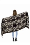Pashmina Estampado Geométrico Flecos