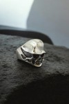 Anillo de plata de Ley con diseño de calavera en relieve, joyería oscura y alternativa con gran nivel de detalle