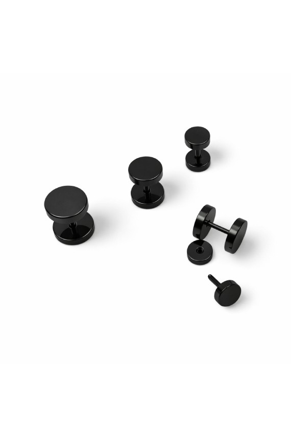 Pendiente Falsa Dilatación Acero Negro Liso