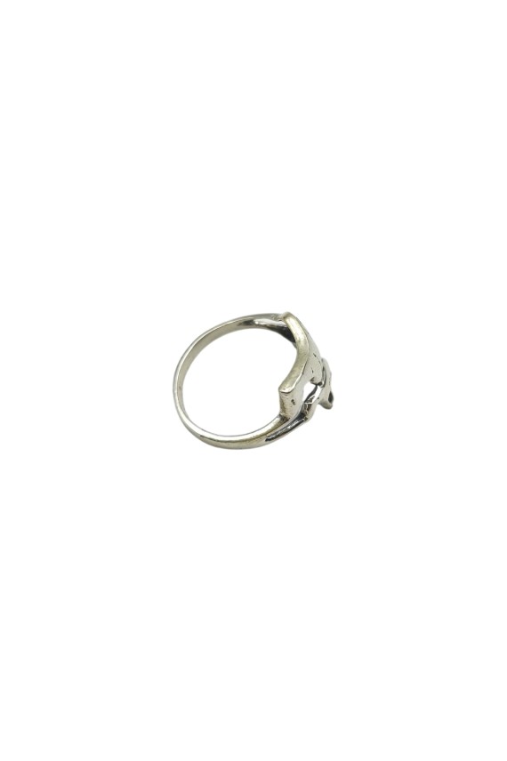 Anillo unisex de plata de ley con diseño de caballos en relieve y acabado pulido artesanal