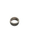 Anillo unisex de plata de ley tallado a mano con motivos ornamentales en relieve