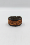 Pulsera Brazalete Chamar Cuero Trenzado