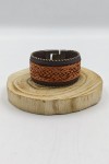 Pulsera Brazalete Chamar Cuero Trenzado