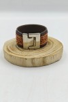 Pulsera Brazalete Chamar Cuero Trenzado
