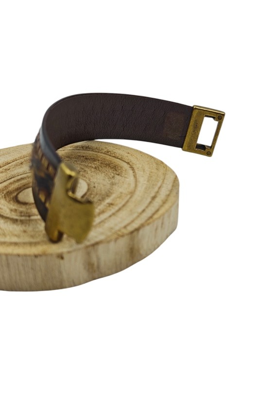 Pulsera Brazalete Mochi Cuero Animal Print