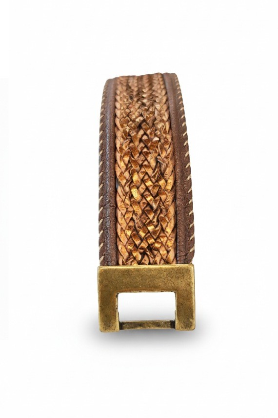 Pulsera Brazalete Cuero Suspiro Acompasado