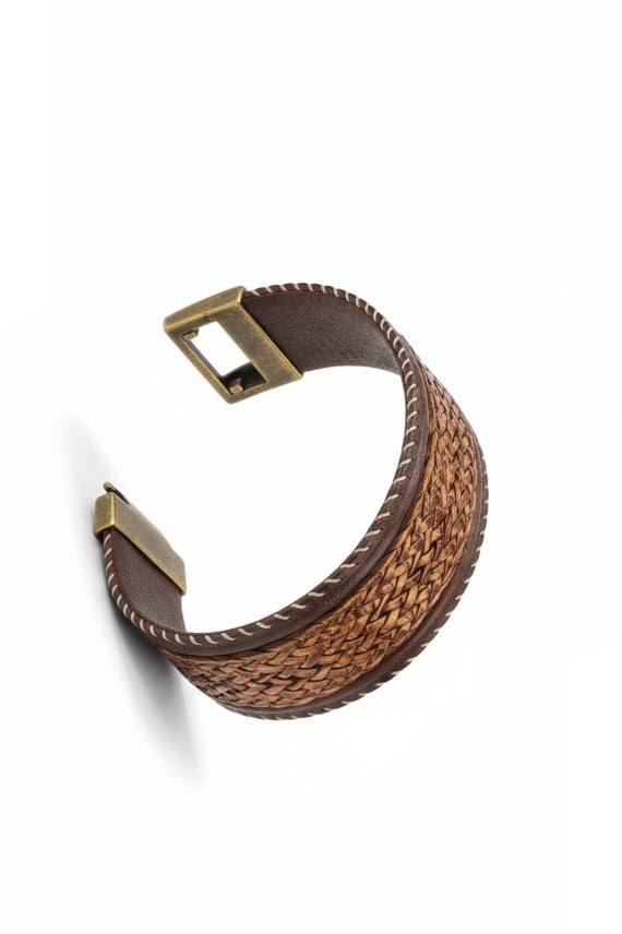 Pulsera Brazalete Cuero Suspiro Acompasado