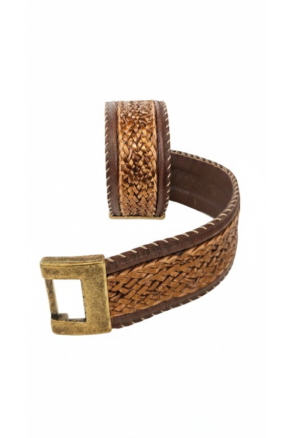 Pulsera Brazalete Cuero Suspiro Acompasado