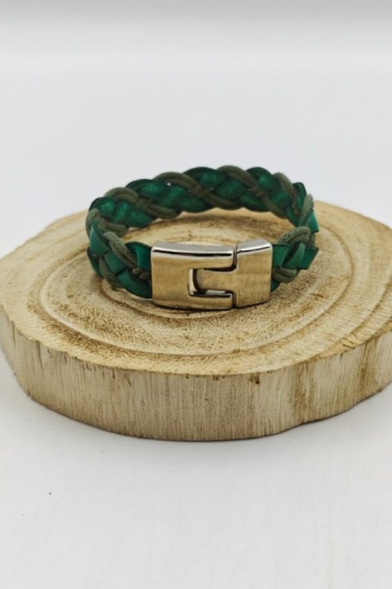 Pulsera Trenzada Hombre Pájaro Verde