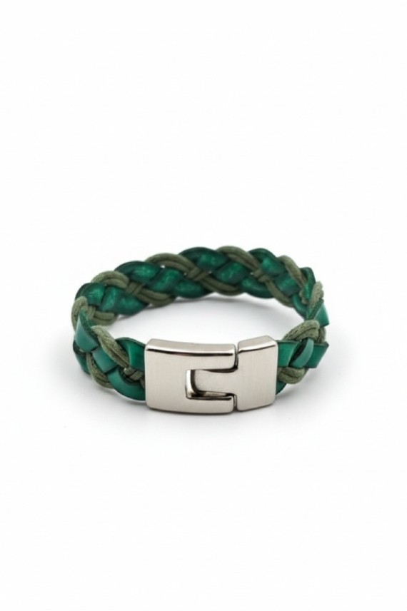 Pulsera Trenzada Hombre Pájaro Verde