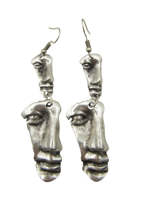 Pendientes Rostros Duales de Zamak