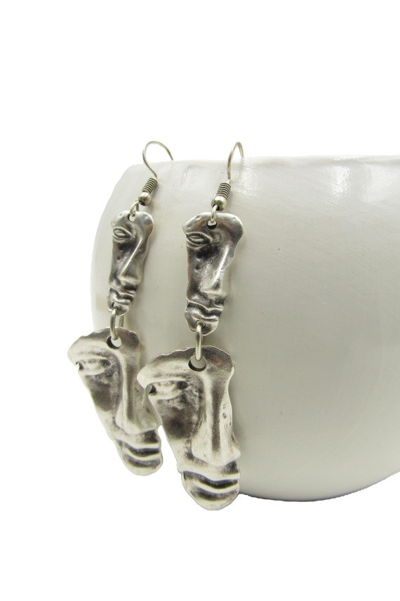 Pendientes Rostros Duales de Zamak