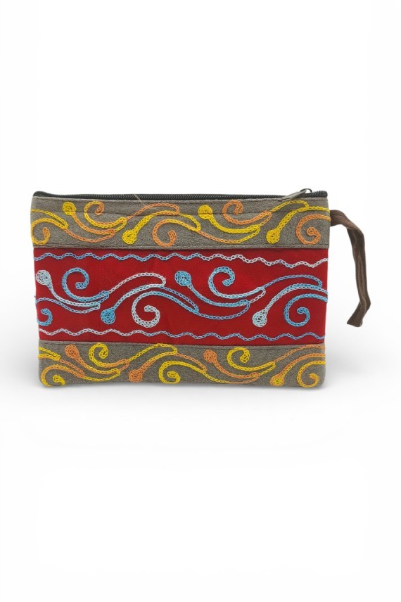 Bolso de Mano Étnico Bordado A