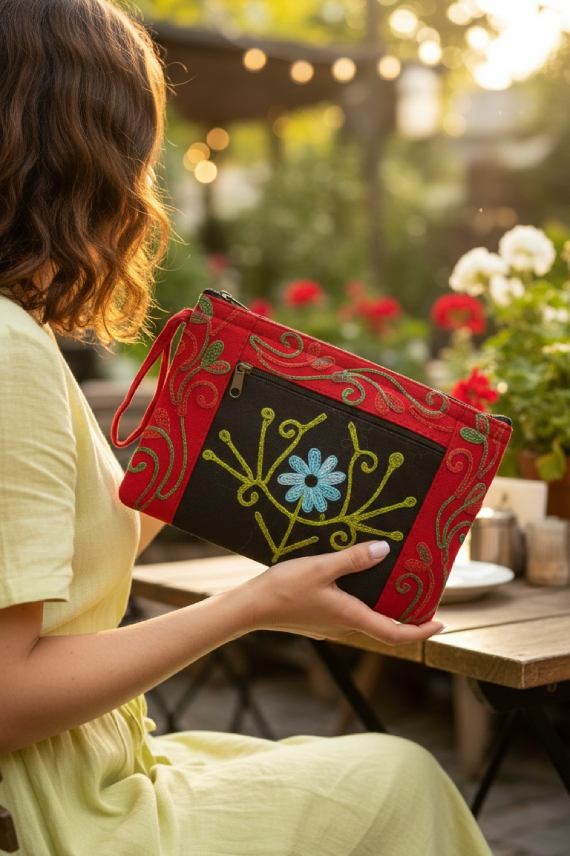 Bolso de Mano Étnico Bordado B