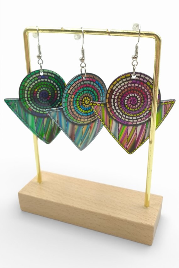 Pendientes Geométricos Étnicos Multicolor