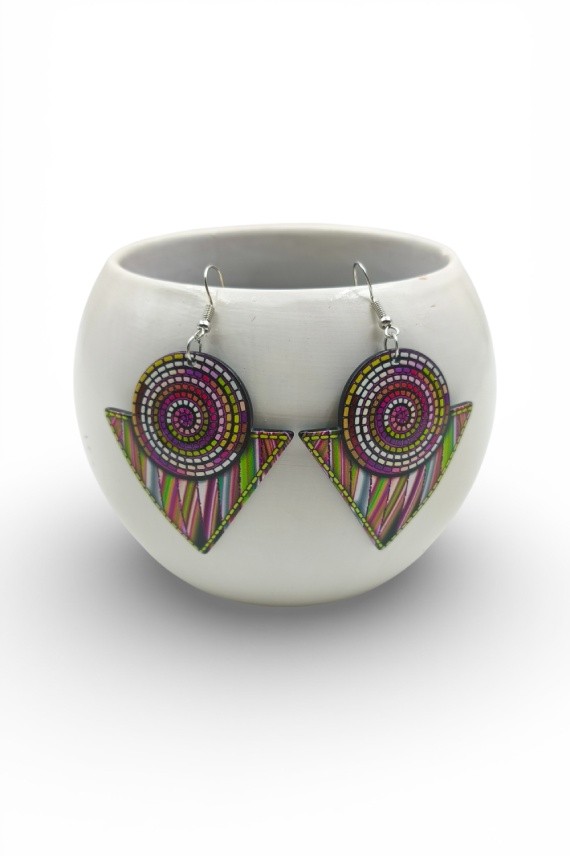 Pendientes Geométricos Étnicos Multicolor