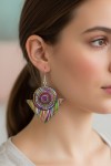 Pendientes Geométricos Étnicos Multicolor