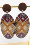 Pendientes Ovalados Geométricos Tonos Tierra