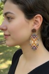 Pendientes Geométricos Étnicos Multicolor