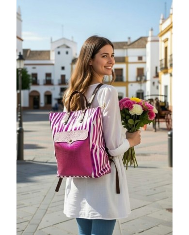 Mochila Piel Shining Zebra