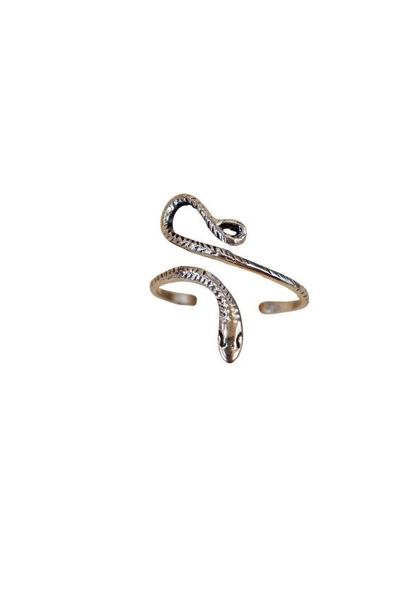 Anillo Plata Serpiente Ajustable Diseño Fino
