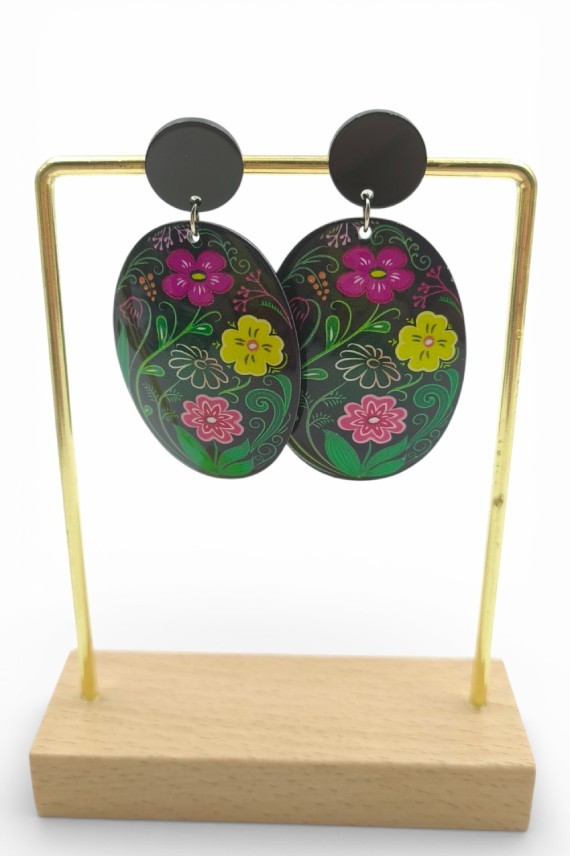 Pendientes Ovalados Florales