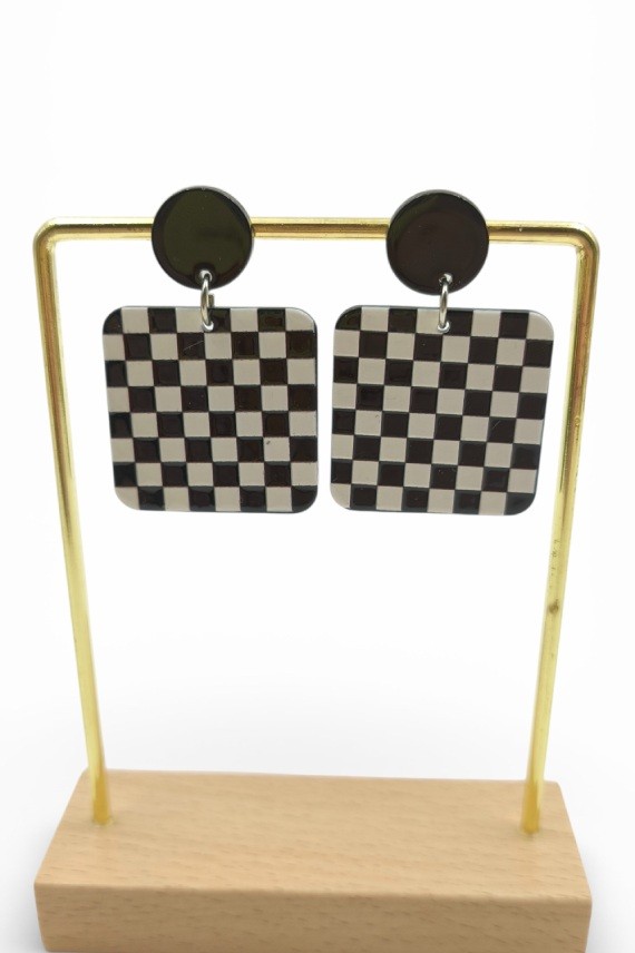 Pendientes Cuadrados Chess
