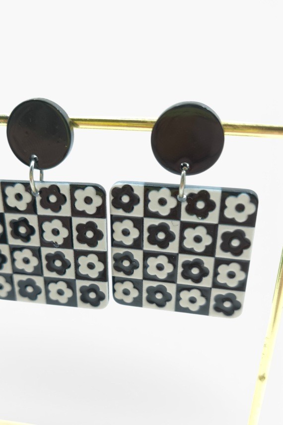 Pendientes Cuadrados Flower