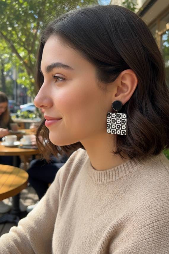Pendientes Cuadrados Flower