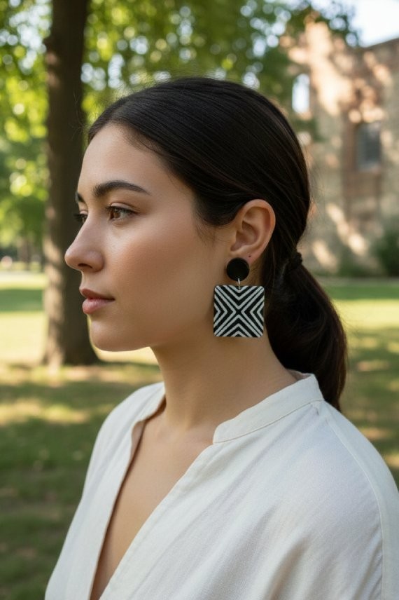 Pendientes Cuadrados Cross