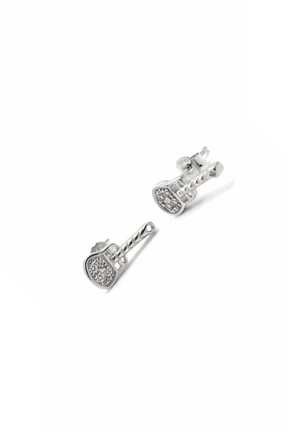 Pendientes de Plata Guitarra Eléctrica con Circonitas