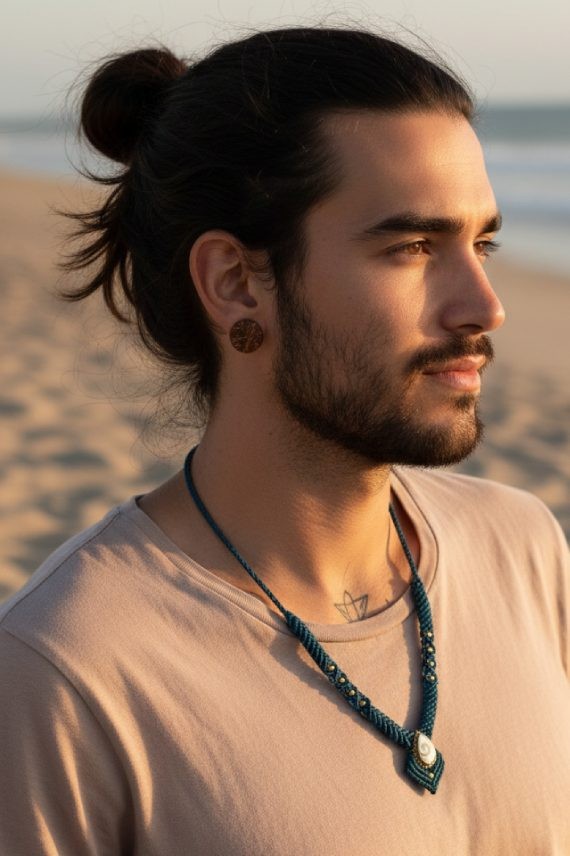 Collar Macramé Concha Ojo de Shiva Natural