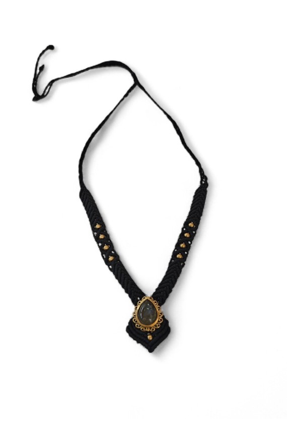 Collar de Macramé con Labradorita Natural