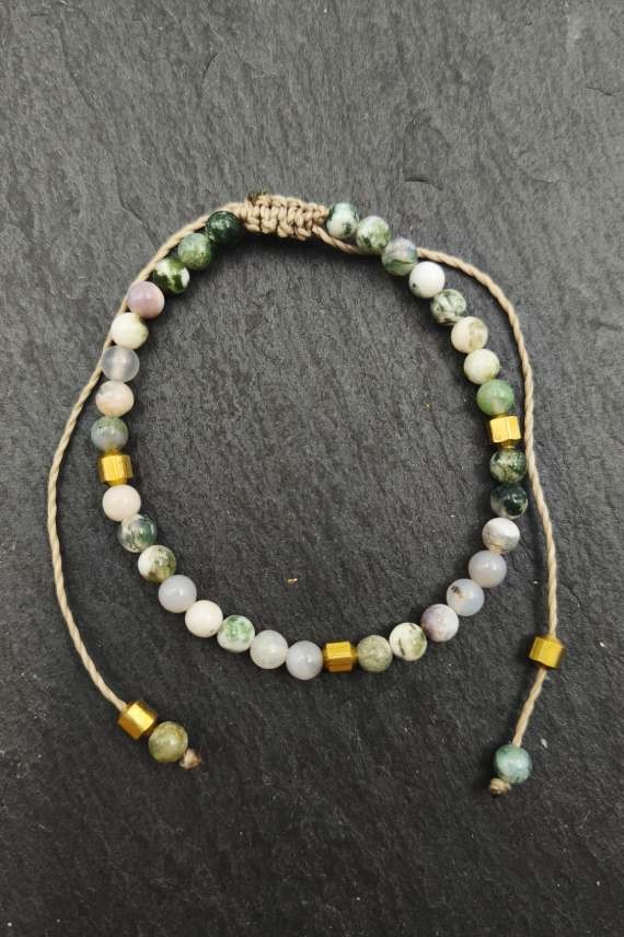 Pulsera Ágata Musgo Ajustable