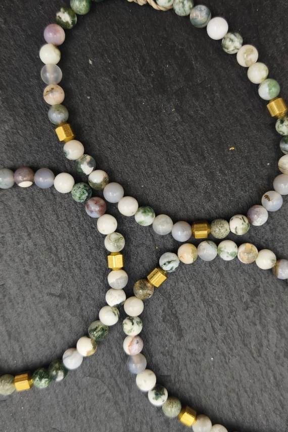 Pulsera Ágata Musgo Ajustable