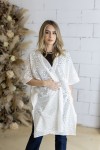 Kimono Boho Algodón Calado Blanco