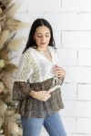 Blusa Boho Estampado Sari India hilo Plateado