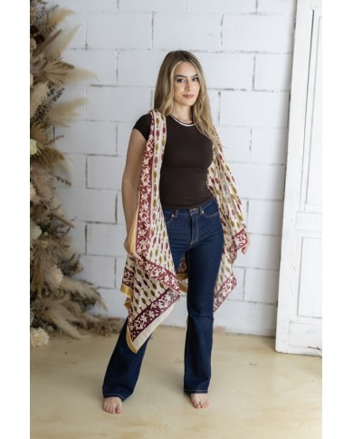 Chaleco Algodón Estampado en Bloque Artesanal