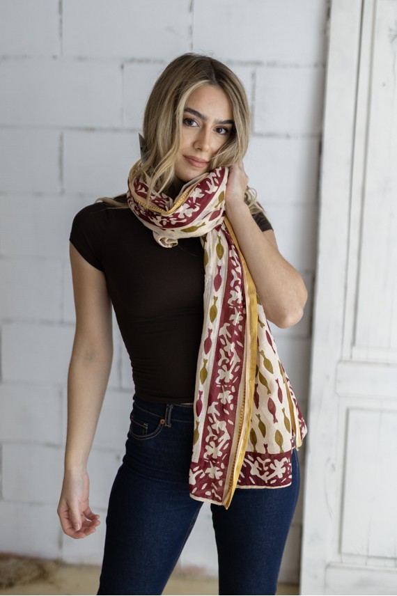 Chaleco Algodón Estampado en Bloque Artesanal