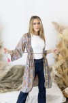 Kimono Boho Midi de Seda Sari con Hilo Dorado