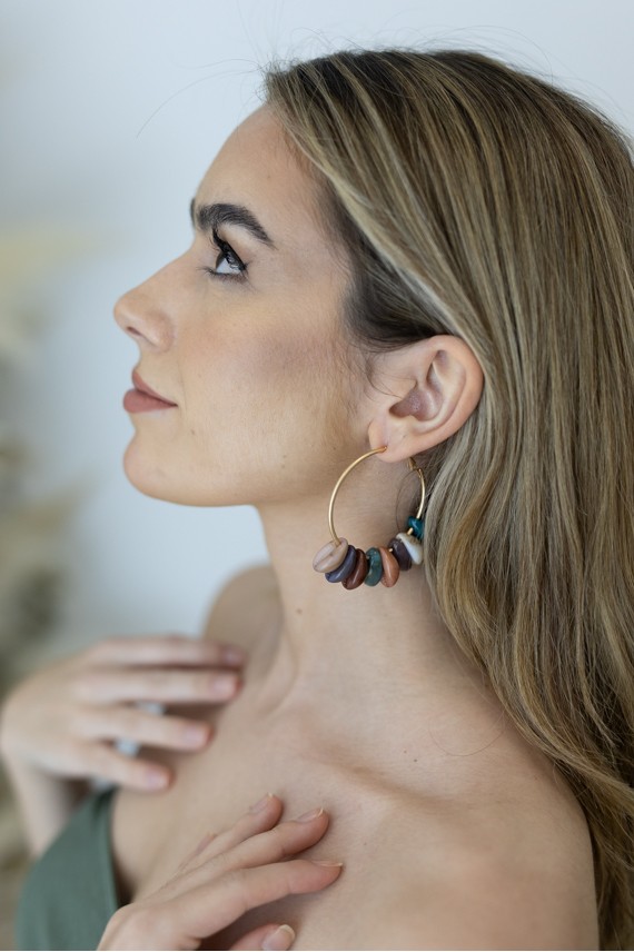 Pendientes Conchas Flor de Mar Tonos Fríos